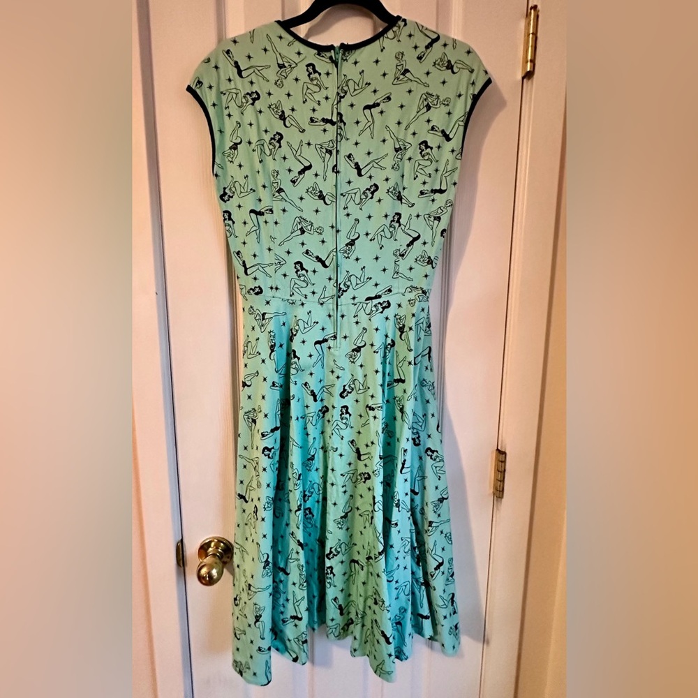 Pinup Couture Heidi Dress Mint Pinup Print by Micheline Pitt - Picture 3 of 3